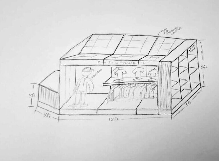 Pencil sketch of Avery Heritage Fixture